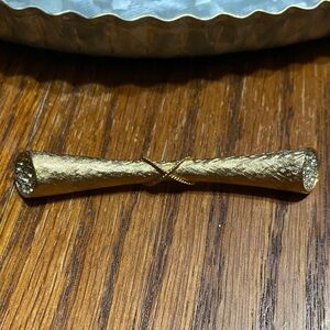 ART Gold Textured Metal Barrette with crystals